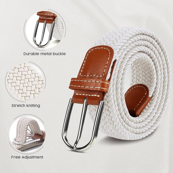 Unisex Woven Stretch Belt Elastic Braided for Casual Sports Golf Jeans - Picture 4 of 7